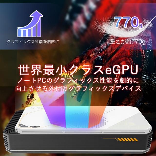 外付けeGPU】新品 本体 ビデオメモリ AMD Navi33 RX 7600M-XT内蔵/8GB 