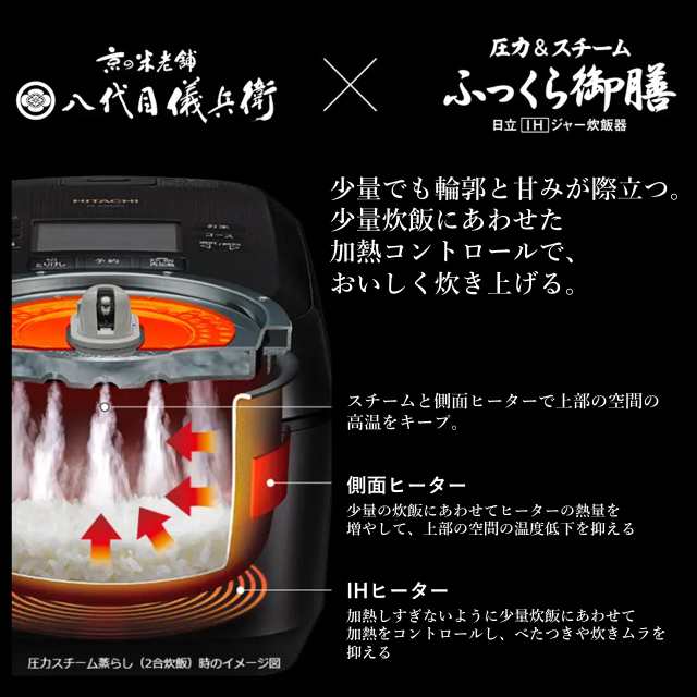 炊飯器 5.5合炊き 日立 IH RZ-W100GM-K RZW100GMK 新品 ふっくら御膳