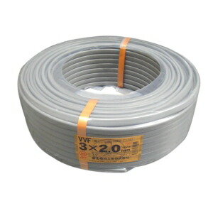 富士電線 VVFケーブル2.0mm×3C 100m巻 灰色 VVF2.0mm×3Cの通販は
