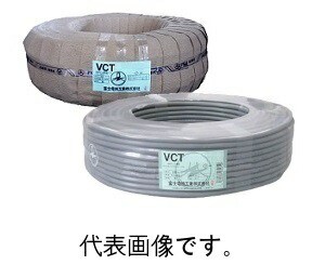 富士電線 VCT3.5SQ×4心 ビニルキャプタイヤコード 100m巻 灰色