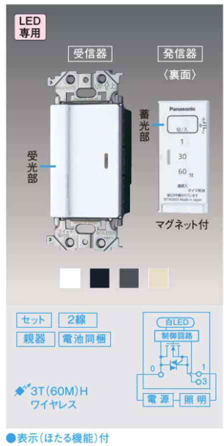 パナソニック WTA56512B とったらリモコン 2線式・親器・3路配線対応形