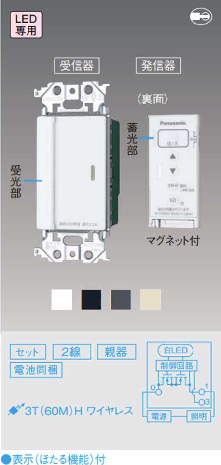 パナソニック WTA56713B とったらリモコン 2線式・親器・3路配線対応形