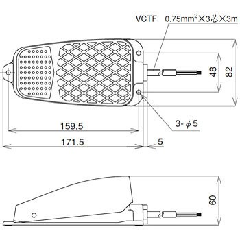 JAPPY JFW1 フットスイッチ 標準形防水 AC250V 3A 1c接点