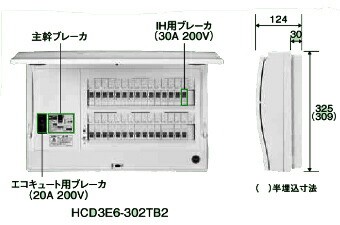 日東工業 HCD3E4-142TB2 HCD型ホーム分電盤 オール電化対応