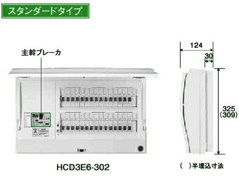 日東工業 HCD3E5-284 HCD型ホーム分電盤 ドア付 スタンダードタイプ 単