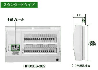 日東工業 HPD3E7-200 HPD型ホーム分電盤 ドアなし スタンダードタイプ