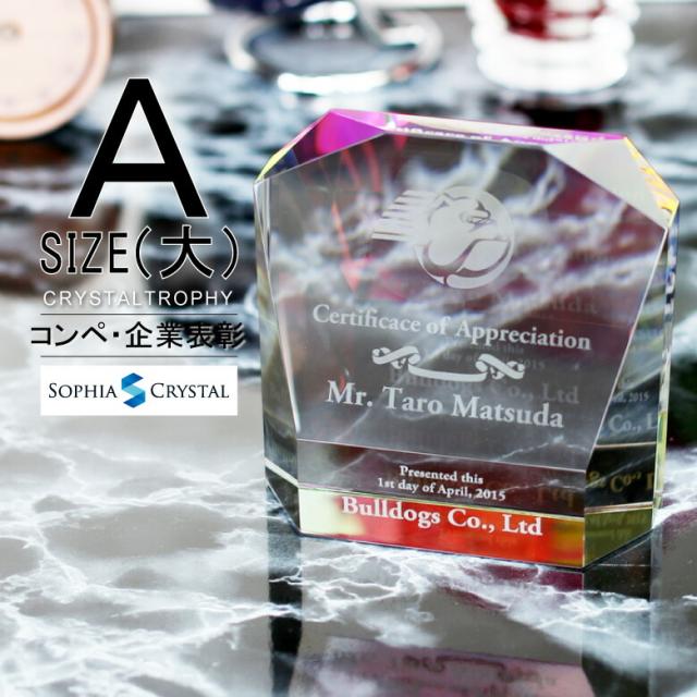 クリスタル トロフィー CR-14A(大) 名入れ 記念品 表彰状 退職記念 周年記念 創立記念 ゴルフコンペ ホールインワン スポーツ大会 イベント 優勝 トロフィ とろふぃ プレゼント ギフト おしゃれの通販は 14,170円