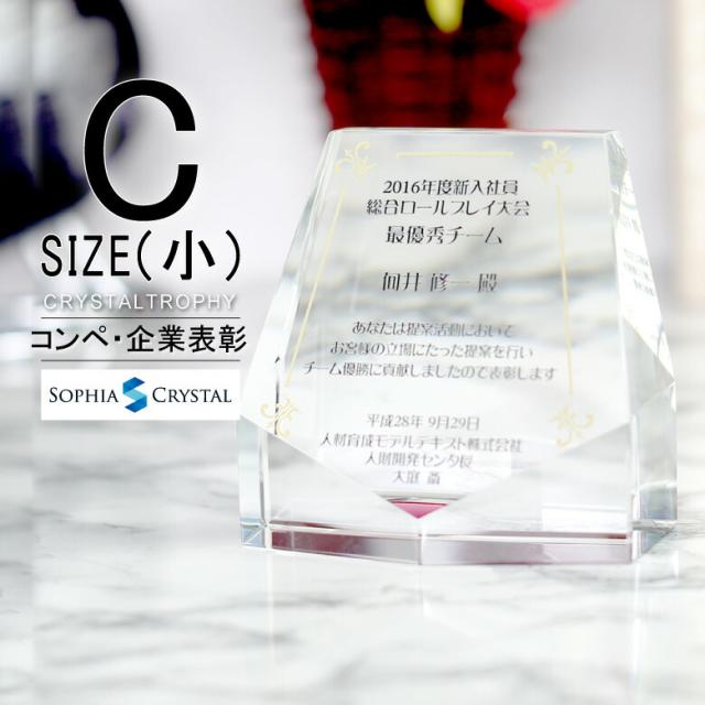 クリスタル トロフィー CR-15C(小) 名入れ 記念品 表彰状 退職記念 周年記念 創立記念 ゴルフコンペ ホールインワン スポーツ大会 イベント 優勝 トロフィ とろふぃ プレゼント ギフト おしゃれの通販は