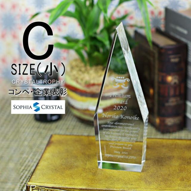 クリスタル トロフィー CR-25C(小) 名入れ 記念品 表彰状 退職記念 周年記念 創立記念 ゴルフコンペ ホールインワン スポーツ大会 イベント 優勝 トロフィ とろふぃ プレゼント ギフト おしゃれの通販は