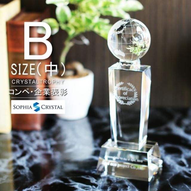 クリスタル トロフィー CR-7B(中) 名入れ 記念品 サッカー 野球 ゴルフコンペ ホールインワン バレーボール バスケットボール 地球 表彰状 スポーツ大会 イベント 優勝 プレゼント ギフト おしゃれの通販は