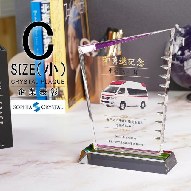 クリスタル 表彰盾 DP-21C(小) 名入れ オリジナル 記念品 表彰状 楯 卒業 退職記念 周年記念 創立記念 ゴルフコンペ ホールインワン スポーツ大会 イベント 優勝 トロフィー プレゼント ギフト おしゃれ