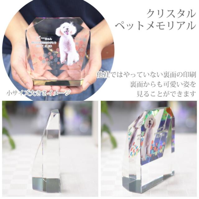 ペット 位牌 仏具セット KP-3-ASET（大）クリスタル 写真 カラー 両面印刷 誕生石 レーザー 彫刻 フォト 遺影 供養 ペットメモリアル 陶器 手元供養 仏壇 葬儀 49日 虹の橋 思い出 おもいでのあかし パステル かわいい 犬 猫 うさぎ インコ 小動物._6