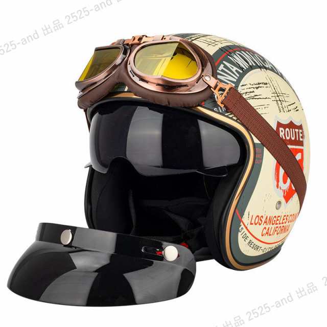 ハーフヘルメット レトロハーレー ジェットヘルメット BIKE HELMET