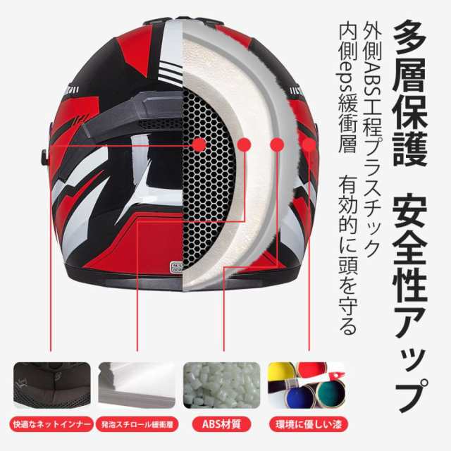 ジェットヘルメット バイクヘルメット インナー脱着可 半キャップ