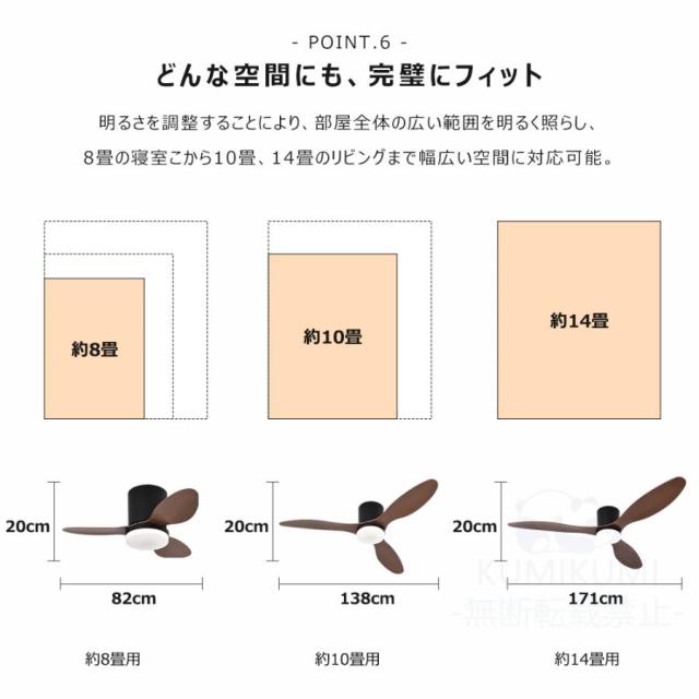 20%OFF割引]シーリングファンライト LED dcモーター 6~14畳 調光調