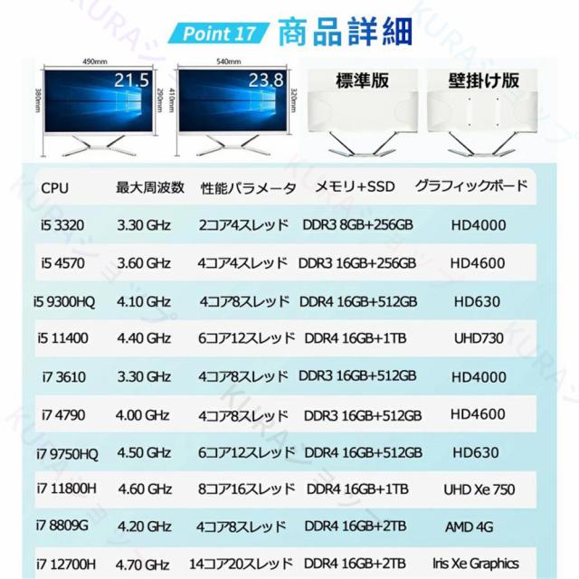 3年保証・office付き／デスクトップパソコン パソコン オフィス 一体型