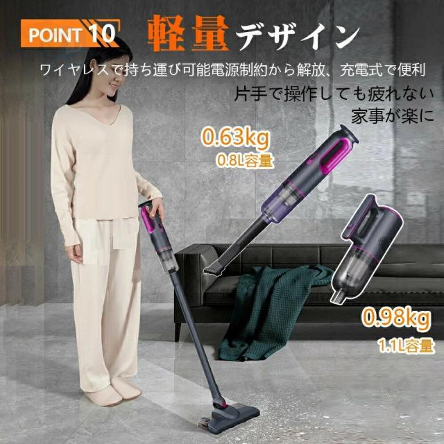掃除機 コードレス 32000Rpa 強力吸引 最高性能 軽量 小型 サイクロン