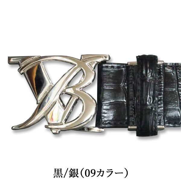 バーニヴァーノ VBバックル型押し ベルト BAW-JGL1099 黒 紺 金 銀