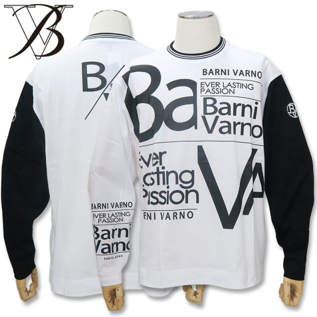 最終出品】バーニヴァーノ barni varno ブランド ロゴ 長袖 シャツ L
