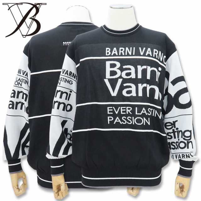 バーニヴァーノ 長袖セーター LLサイズ 黒 BARNI VARNO BSS-MSW4704-09