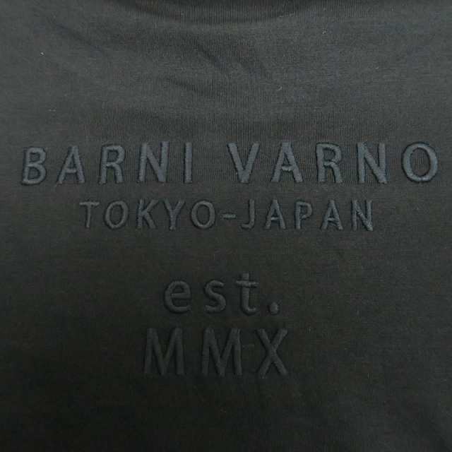 バーニヴァーノ サガラ刺繍 ロゴ 長袖Tシャツ L サイズ 白 01 黒 09 BARNI VARNO BSS-NTN5033 ホワイト ブラック ロゴ ロンT Tee