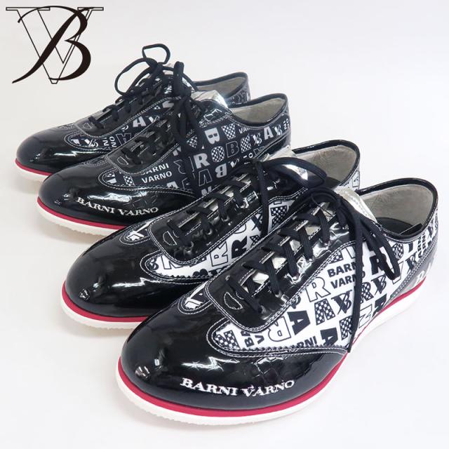 バーニヴァーノ 靴 スニーカー M L LL 白 黒 BARNI VARNO BSS-NKS5098 ビブラムソール ホワイト ブラックの通販は
