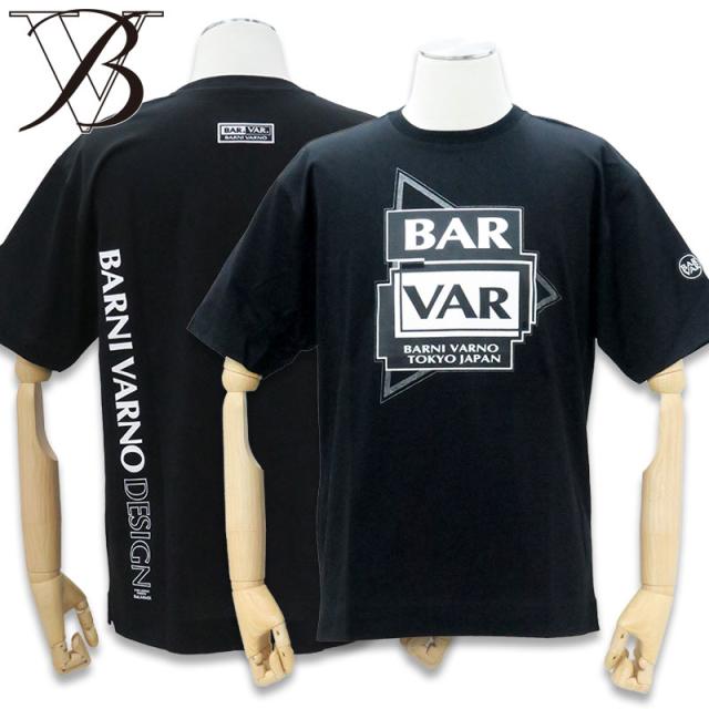 バーニヴァーノ プリント BV NEWロゴ 半袖 Tシャツ LL サイズ 黒 09 BARNI VARNO BAW-NTH5044-LL ブラック Teeの通販は