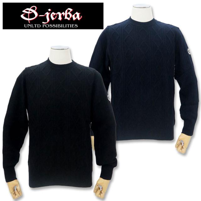 ＼30％OFF／ジェルバ  長袖 クルーネック セーター 261017 黒 15 紺 99 M L LL ニット JERBA 秋冬 の通販は