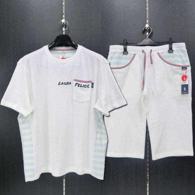 ラウラフェリーチェ パイル半袖Tシャツ上下セット 白 138-5504-11 スエット スゥエットの通販はTシャツ