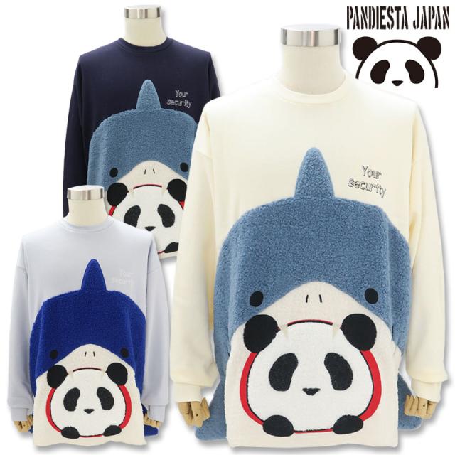 パンディエスタ 長袖 トレーナー 592470 アイボリー 白 グレー ネイビー 紺  M L XL スエット パンダ インザシャーク サメ 裏毛 PANDIESTA メンズ レディースの通販は 9,790円