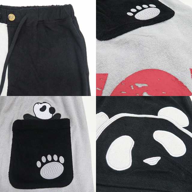 パンディエスタ 半袖Tシャツ ハーフパンツ 523567 セットアップ 白 000 黒 012 L XL XXL パンダ 刺? プリント PANDIESTA 上下セット