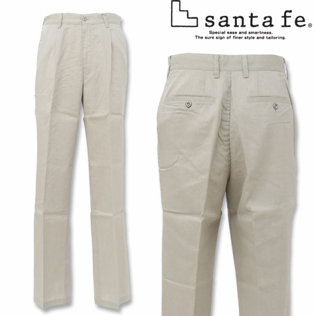 サンタフェ カジュアル 麻 パンツ 61604-012-32 santafe ベージュ メンズ 