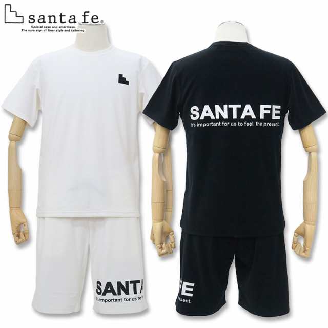 サンタフェ 半袖Tシャツ ハーフパンツ セットアップ 81152-81153 48 L 50 LL 52 3L santafe メンズ ホワイト ブラック