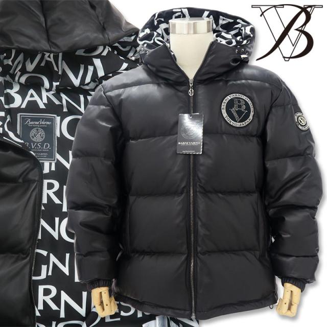 バーニヴァーノ 本革 ダウンジャケット 羊革 LLサイズ 黒 BARNI VARNO 新作 BAW-LDB4501-09 メンズ ブラック 秋冬の通販は
