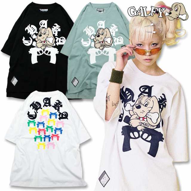 ガルフィー 半袖Tシャツ チャカパッチ Tee GALFY 132011 白 黒 グレー