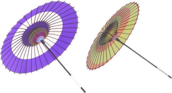 紙傘　柄物（2本柄）布袋付　持ち運びに便利な継ぎ柄！お稽古はもちろん本番にも使えます。舞台・ステージ　舞傘・撮影・小道具　舞踊傘・舞踊小道具　和傘 紙傘 柄物（2本柄）布袋付 持ち運びに便利な継ぎ柄！お稽古はもちろん