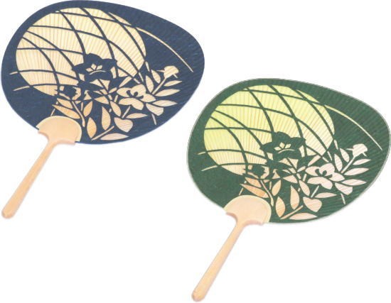 <観月>大型透かし団扇 片面透かし〈箱入〉28cm【京うちわ】【団扇】【うちわ】踊りうちわ 都うちわ 扇うちわの通販は