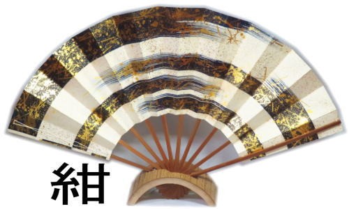 舞扇子≪テ395・396　手引かすみ　手押し箔　朱　紺≫◇9寸5分◇スス竹　化粧箱入り　京扇子　扇子　舞扇 舞扇子≪テ395・396 手引かすみ 手押し箔 朱 紺≫◇9寸