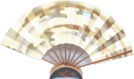 尺舞≪テ440　鳥の子地　雲かすみ≫スス竹◇1尺【舞扇子】【尺扇子】化粧箱なし【舞扇】京扇子【尺舞扇】扇子【尺扇】5234