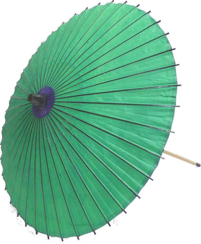 紙傘　緑（2本継）【在庫限り】日本製　持ち運びに便利な継ぎ柄！舞台・ステージ　舞傘・撮影・小道具　舞踊傘・舞踊小道具　国産　和傘の通販は 17,600円