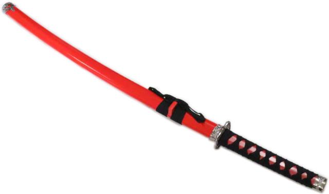 金属付木刀　赤鞘　鞘・鍔（つば）付　全長約１００ｃｍ　木刀　模造刀の通販は