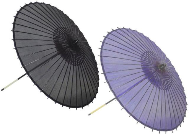 絹傘18　紫・黒　国産　２本継　装飾・文化祭・大道芸・コスプレ【舞台・舞傘・撮影・小道具】日本製　２本柄　和傘 絹傘18 紫・黒 国産 2本継 装飾・文化祭・大道芸・コスプレ【舞台・舞傘・