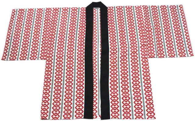 踊り半纏　赤吉原つなぎ　着物用　日本製　お祭用品・祭用品・お祭衣装【法被・半被・ハッピ】半纏・半天・袢纏・ハンテン【踊り衣装・踊り衣裳】