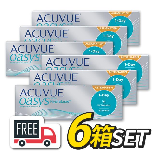 ワンデーアキュビューオアシス 乱視用 6箱（1箱30枚入）トーリック コンタクトレンズ 1日使い捨て ジョンソン エンド ジョンソン 送料無料 ポスト便