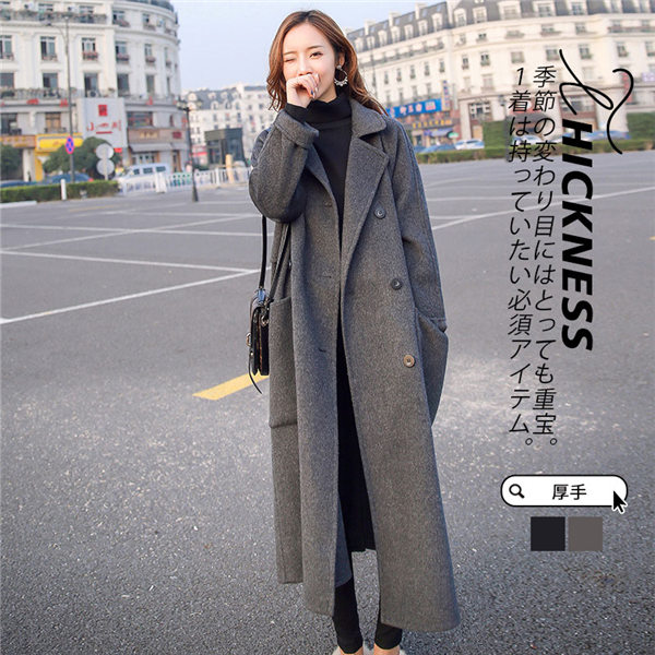 チェスターコート レディース ラシャコート ロングコート 厚手 折襟 トレンチコート カジュアル アウター 秋服 ボタンダウン 春秋 冬服 ゆったり 通勤