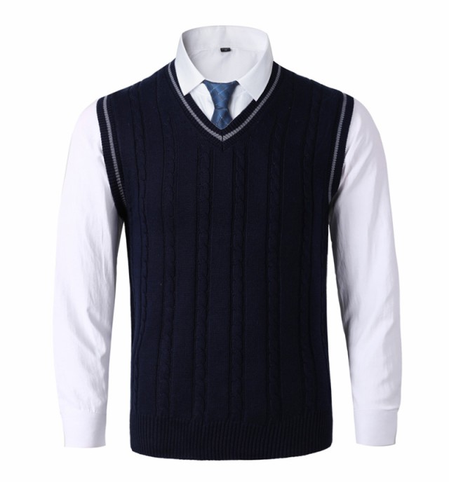 prit｜【30%OFF】1/14ウール混7G天竺編み Vネックベスト p904105