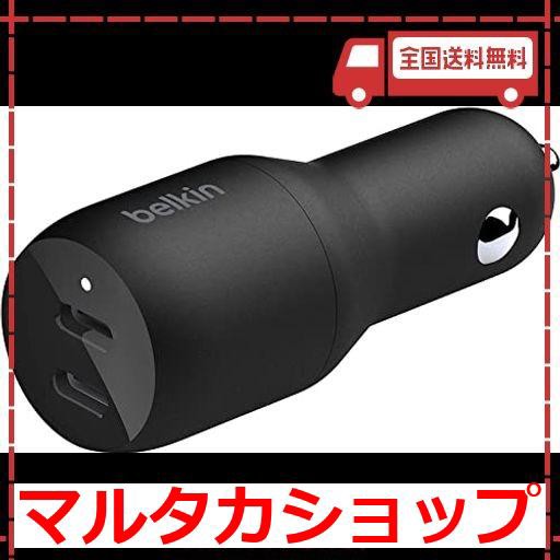 BELKIN カーチャージャー 36W(USB-C 18W X 2) 車載充電器 USB PD対応 急速充電  IPHONE/IPAD/ANDROID対応 ブラック CCB002BTBK｜au PAY マーケット