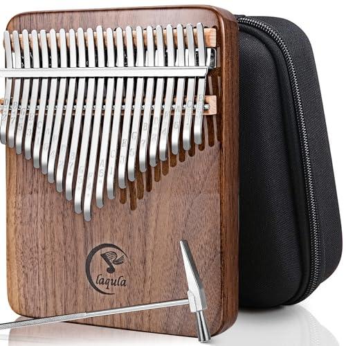 カリンバ 21キー ウォールナット 親指ピアノ チューニングハンマー 保護ケース付き 日本語学習指導 楽譜 カタカナ音階シール 子供向け大人向の通販は 5,369円