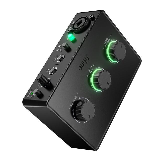 FIFINE USB オーディオインターフェイス 録音/実況/配信 XLRマイク接続 