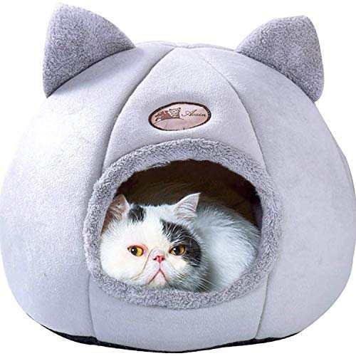 【送料無料】猫ベッド ドーム 猫ハウス ペット用寝袋 キャットハウス ドーム型 暖かい ふわふわ 休憩所 冬用 ぐっすり眠れる 水洗え 小型